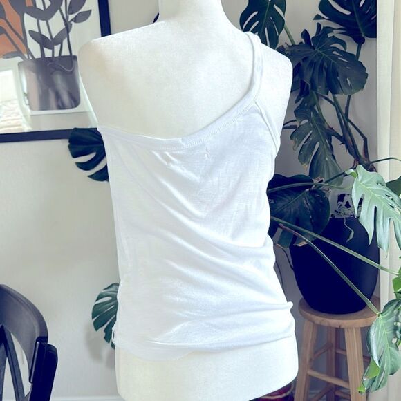NWOT Free People One Way or Another One Shoulder Cotton Tank White L Beachy - Picture 10 of 12